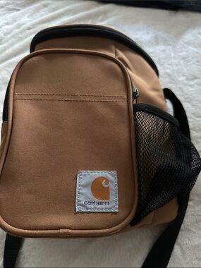 Carhartt Brown Sling Lunchbox with Black Mesh Pocket